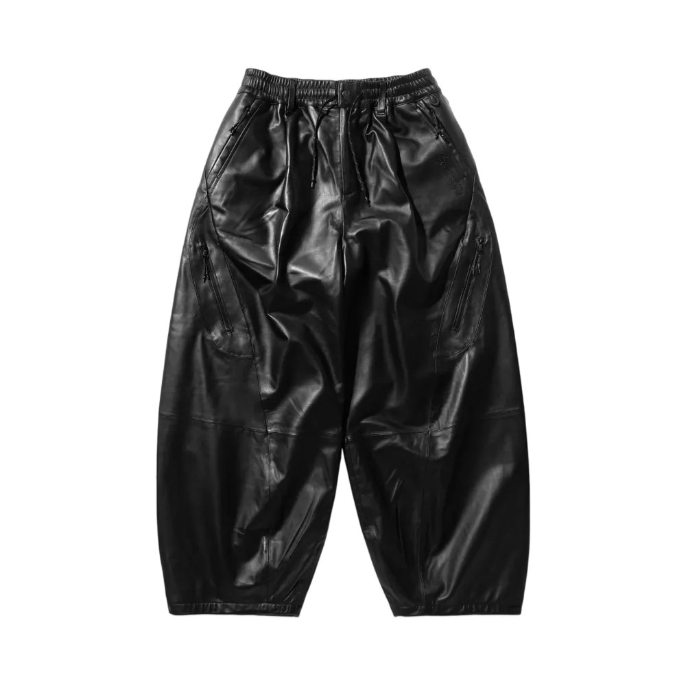 CLESSTE Phenix Windstopper By Gore-Tex Labs Leather Massive Twisted Pants "Black"