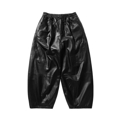 CLESSTE Phenix Windstopper By Gore-Tex Labs Leather Massive Twisted Pants "Black"