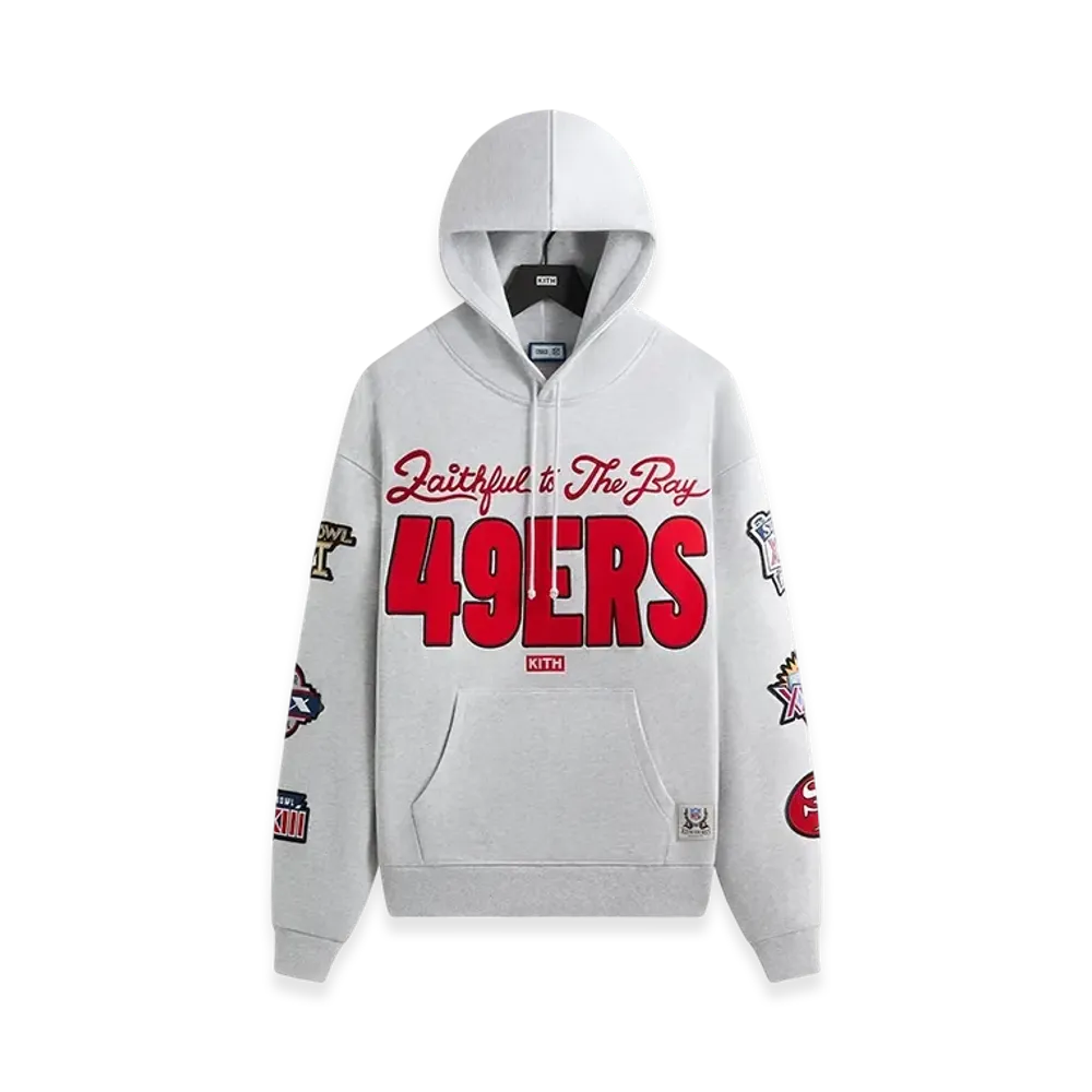 Kith x the NFL San Francisco 49ers Faithful Vintage Hoodie "Light Heather Grey"