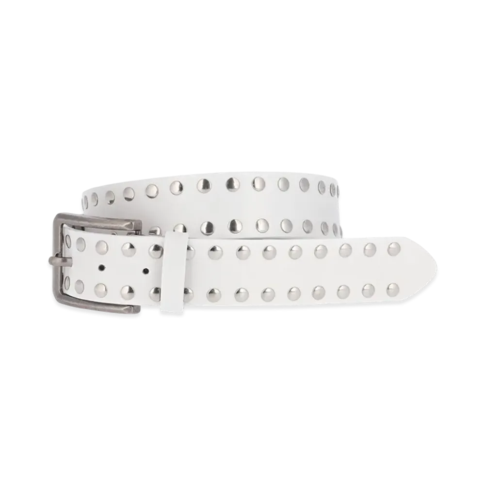 WIND AND SEA Studs Leather Belt "Ivory"