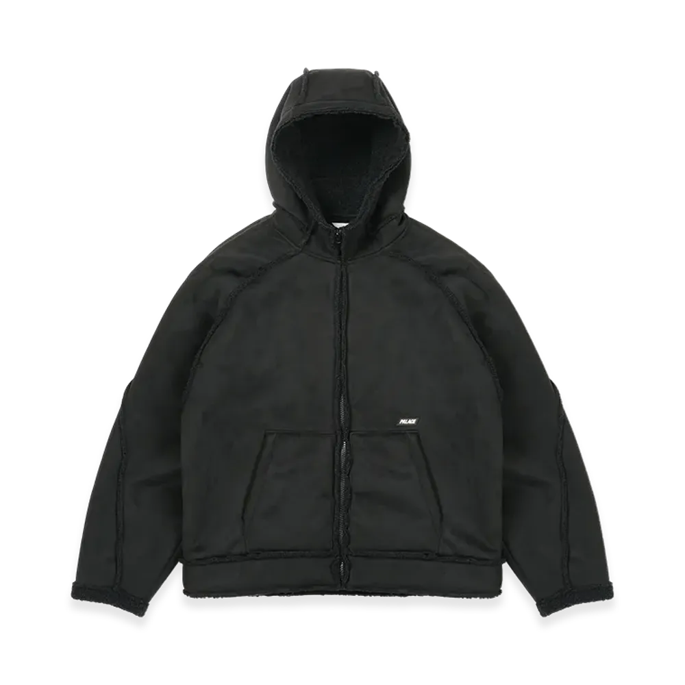 PALACE Sherpa Faux Suede Hooded Jacket "Black"