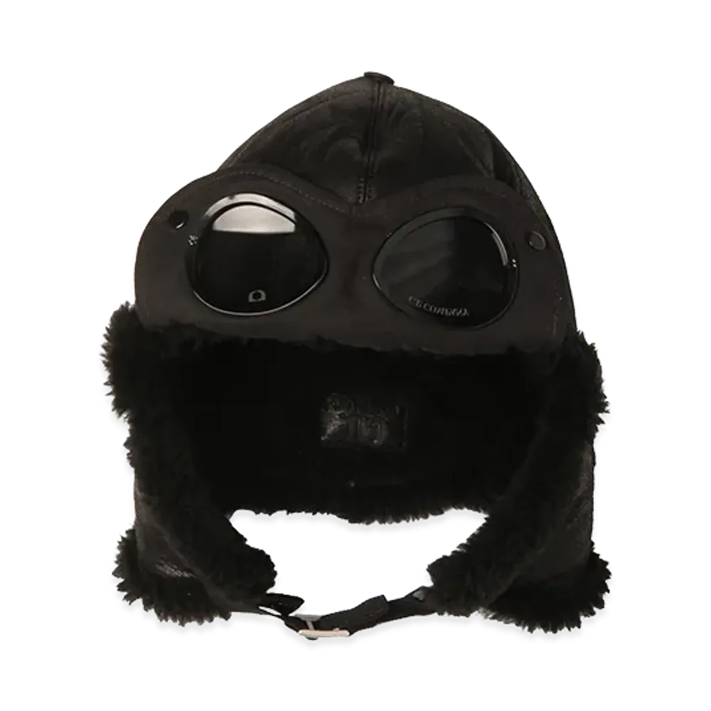 C.P. Company x One Block Down Shearling Goggle Hat "Black"