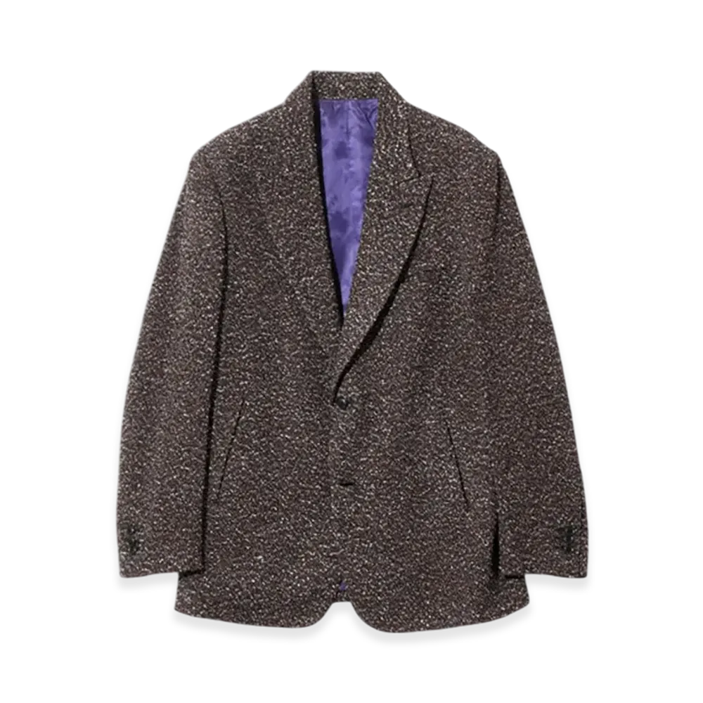 NEEDLES Peaked Lapel Jacket - Lame Tweed Plaid "Dark Brown"