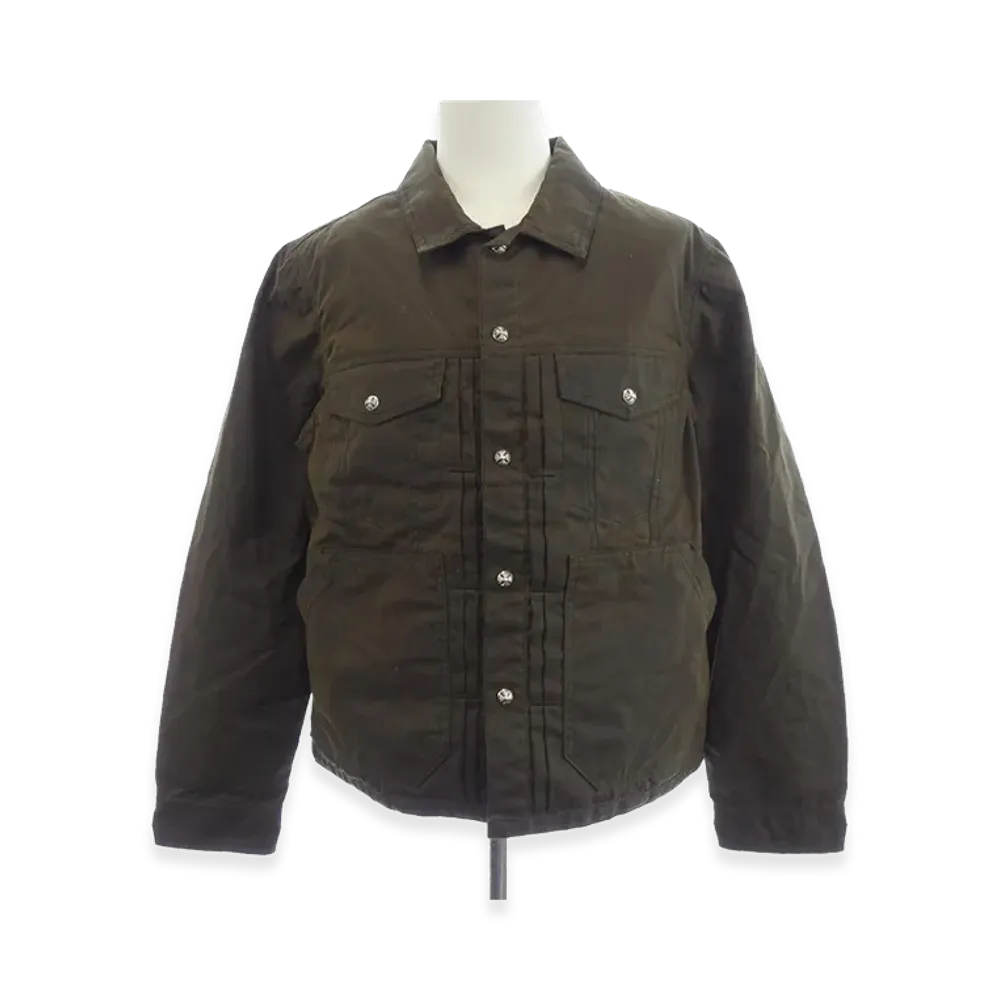 Chrome Hearts Whiplash Cross Ball Oiled Jacket "Khaki"