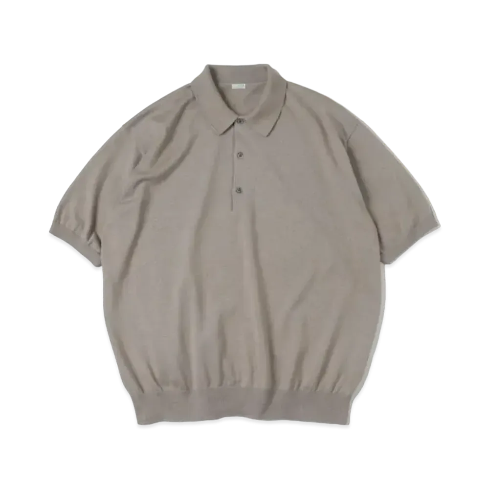 A.PRESSE Cotton Knit S/S Polo Shirts "Sage"