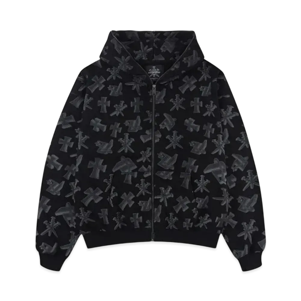 Unknown London 3D Unknown Symbol Full Zip Hoodie "Black"