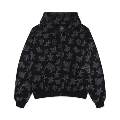 Unknown London 3D Unknown Symbol Full Zip Hoodie "Black"