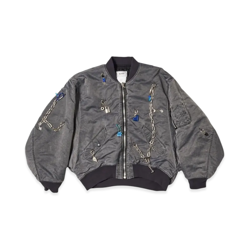 doublet Key Chain Decorated Bomber Jacket "Grey"