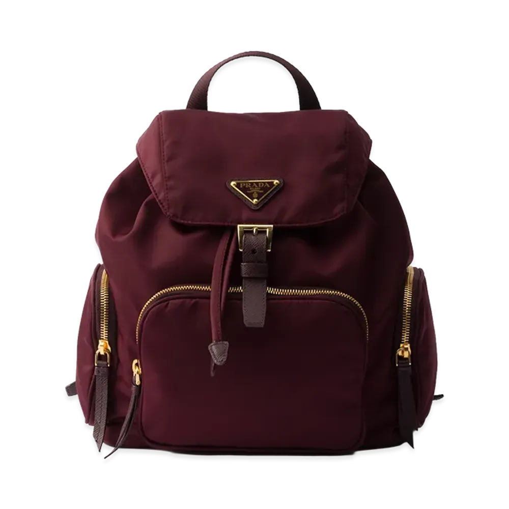 PRADA Small Re-Nylon Backpack "Burgundy"