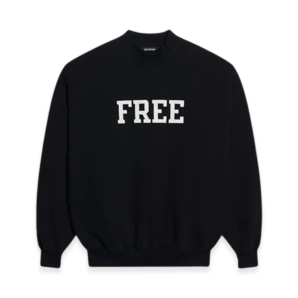 BALENCIAGA Free Logo Crewneck Sweatshirt "Black White"
