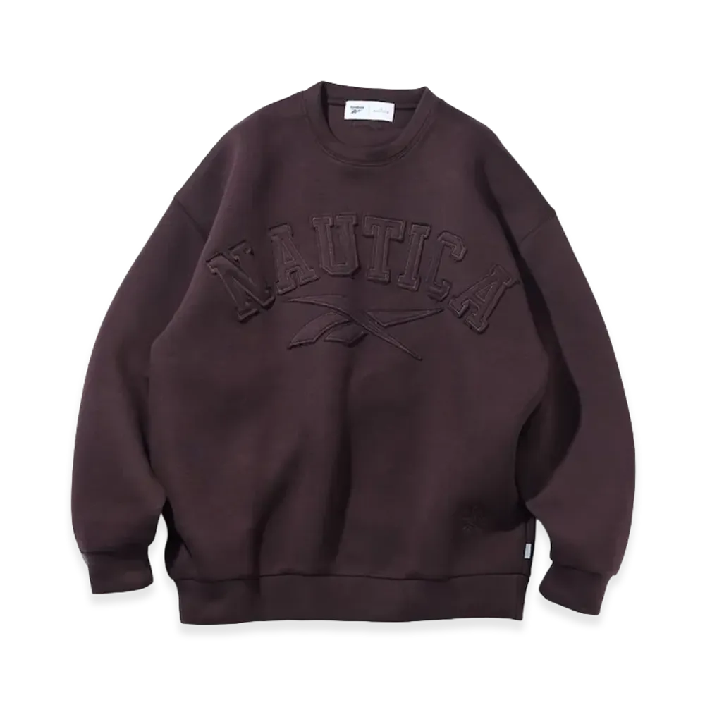 Reebok x NAUTICA Arch Logo Cardboard Knit Crewneck Sweatshirt "Brown"