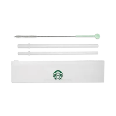 STARBUCKS Reusable Straw Set With Case & Brush "White"
