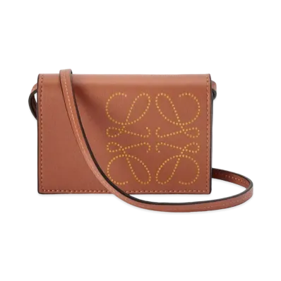 LOEWE Brand Cardholder In Classic Calfskin "Tan / Ochre"