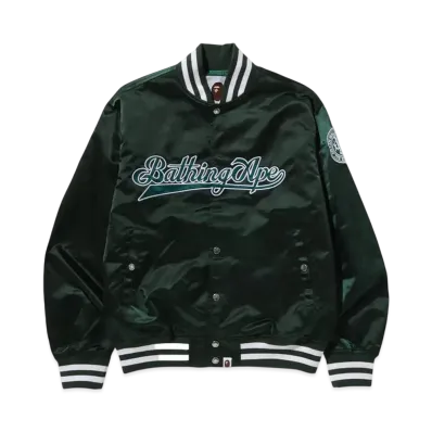 A BATHING APE Baseball Varsity Jacket "Green"