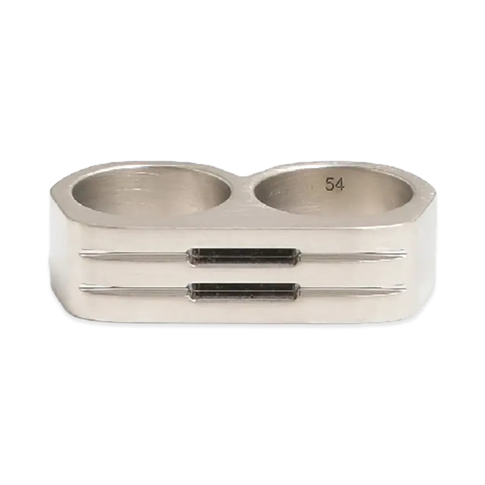 Rick Owens Double Grill Ring / Palladio "Silver"
