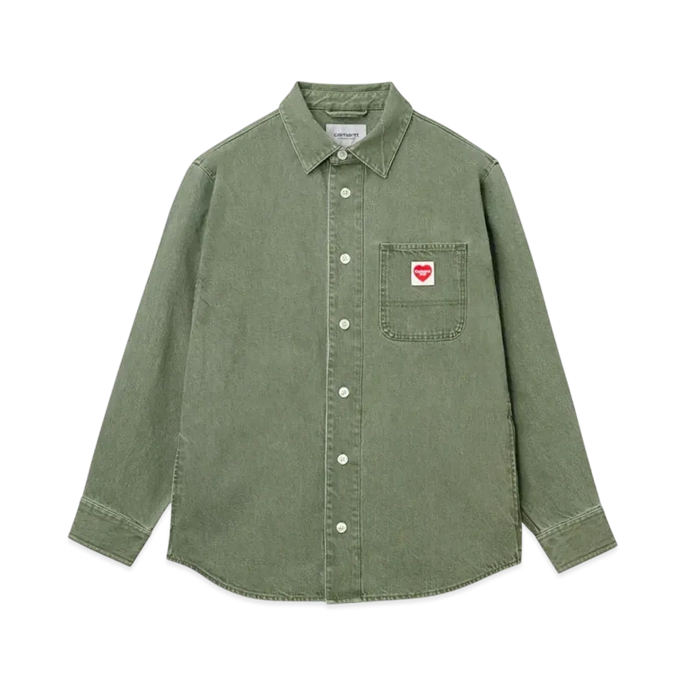 Carhartt WIP L/S Nash Shirt "Army Green(Enzyme Bleach Washed)"