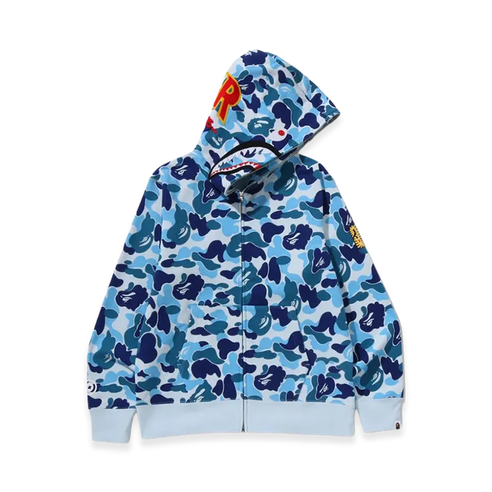 A BATHING APE ABC Camo 2nd Shark Full Zip Hoodie "Blue"