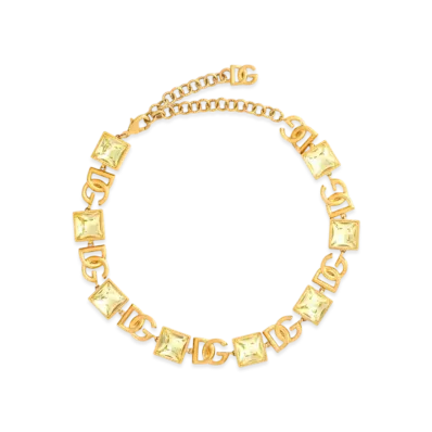 DOLCE&GABBANA Necklace With DG Logo and Rhinestones "Gold"
