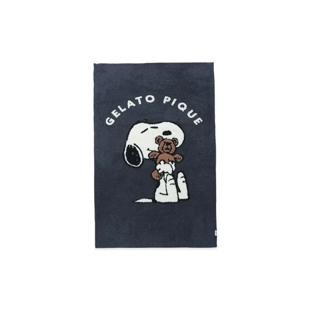 GELATO PIQUE x PEANUTS Snoopy x Bear Jacquard Blanket "Navy"