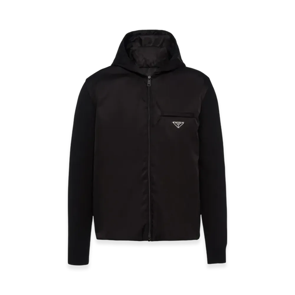 PRADA Wool and Re-Nylon Gabardine Jacket "Black"