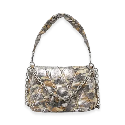 Diesel Charm-D Shoulder M Charm-D M-Shoulder Bag In Metallic Camo Canvas "Multicolor Brown"