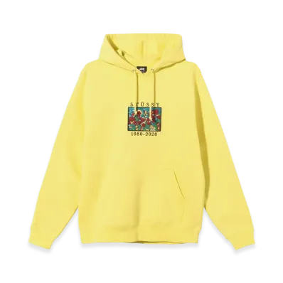 Stussy Irises Embroidered Hoodie "Lemon"