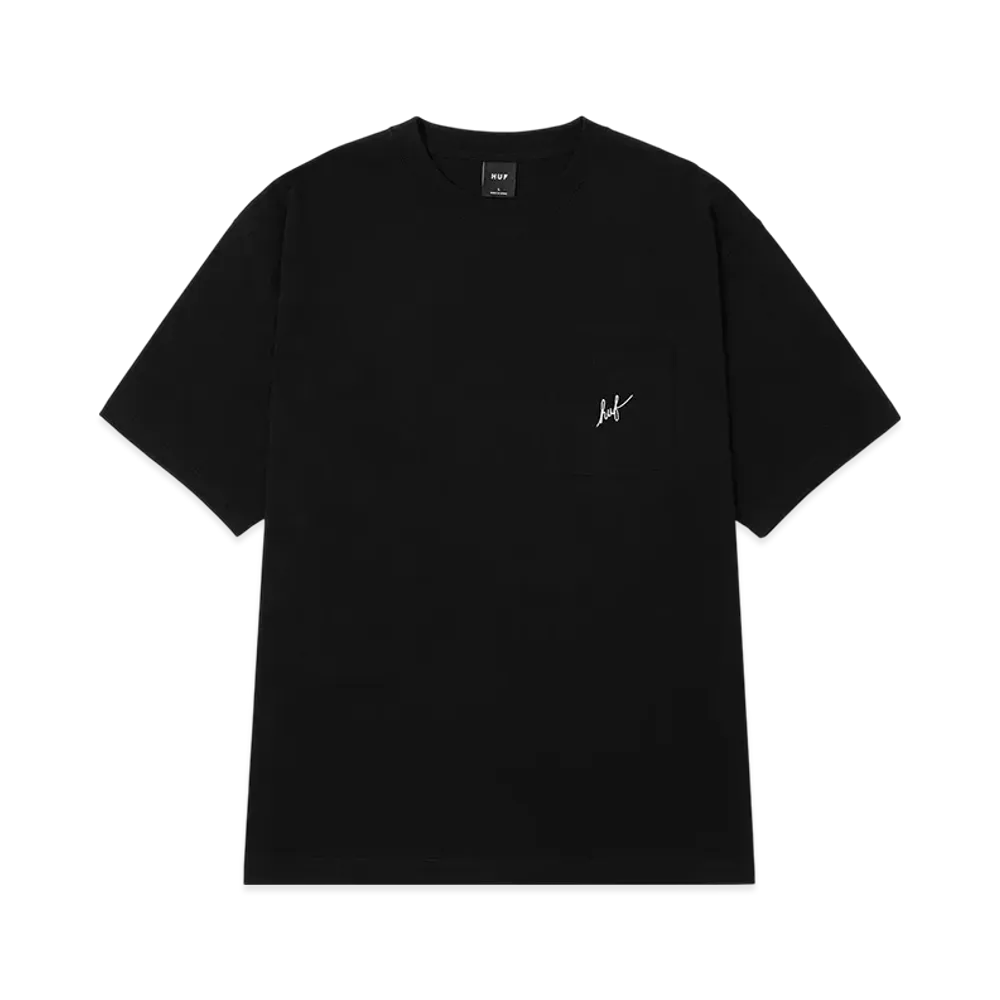 HUF Script Pocket Tee "Black"