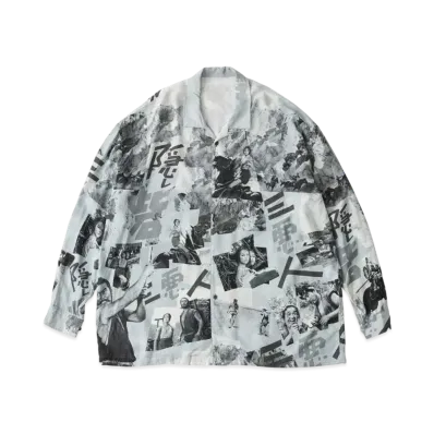 PORTER CLASSIC x Hidden Fortress Aloha Long Shirt "Black"