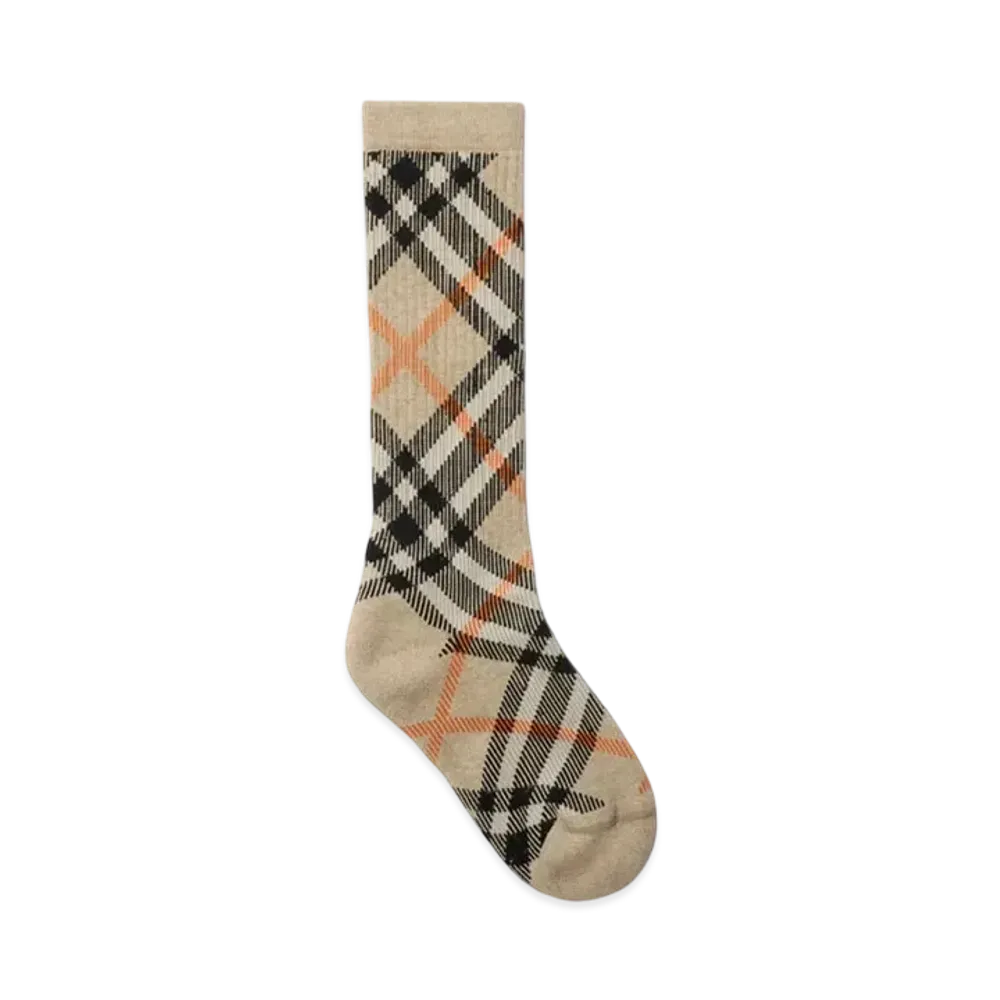 Burberry Check Cotton Blend Socks "Sand"