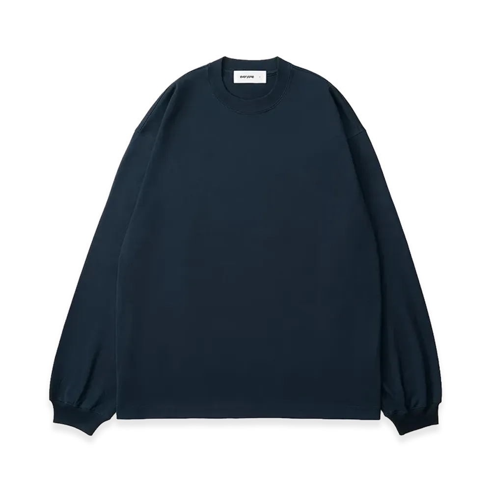 everyone Luxury Cotton Long Sleeve Tee Shirt "Navy"