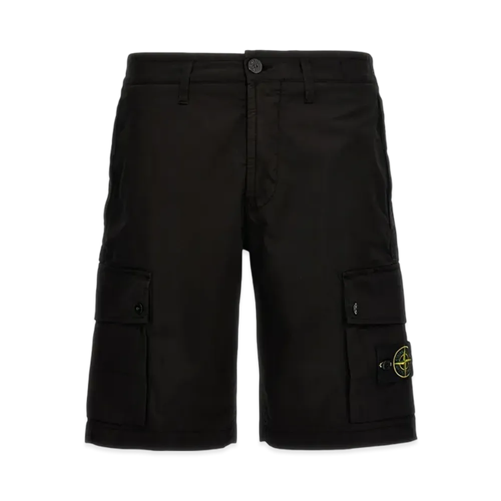 Stone Island L1110 Supima Cotton Cargo Bermuda Shorts - 24SS "Black"