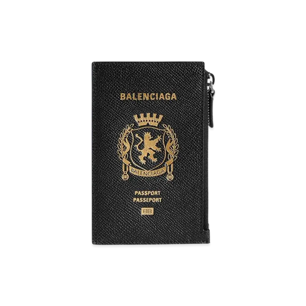 BALENCIAGA Passport Long Coin & Card Holder "Black"