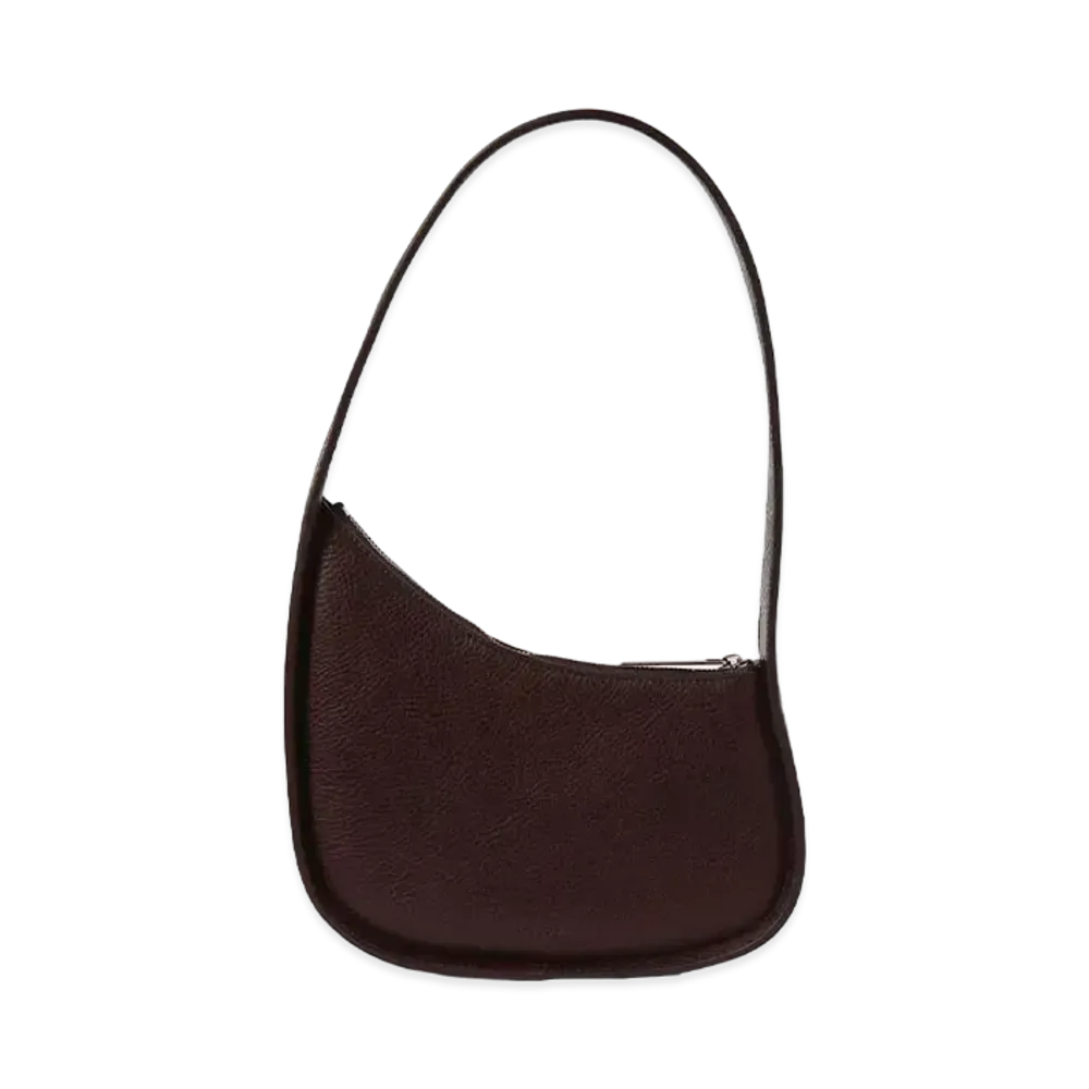 The Row Half Moon Bag in Leather"Burnt Wood"