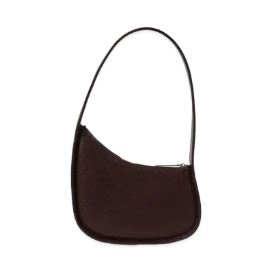 The Row Half Moon Bag in Leather"Burnt Wood"