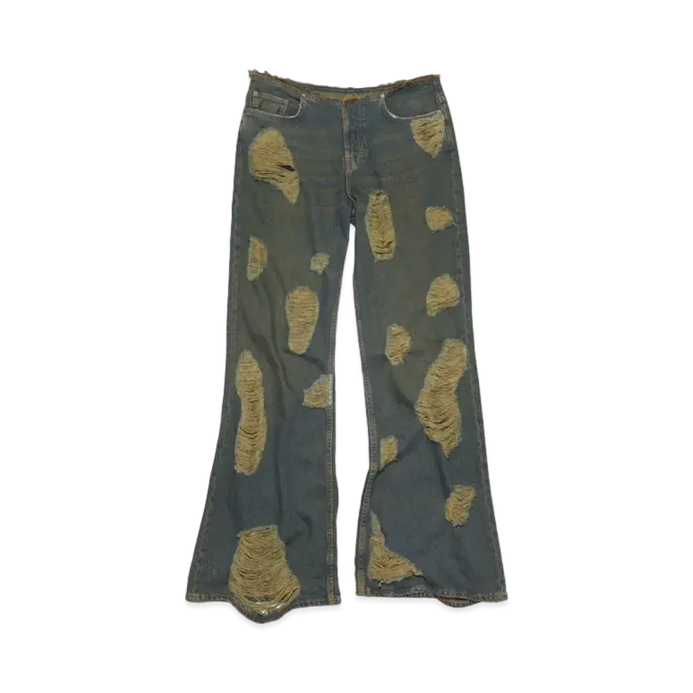 Acne Studios Loose Fit Distressed Jeans "Blue/Green"
