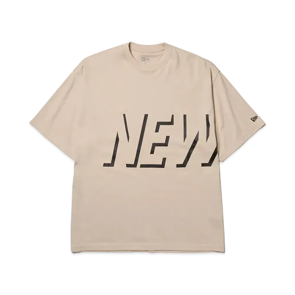 NEW ERA Performance Apparel Short Sleeve Oversized Performance T-Shirt Shadow Wordmark "Stone"