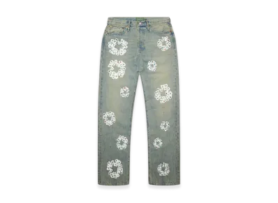 DENIM TEARS Baggy Studded Cotton Wreath Denim Pant "Dirty Wash"