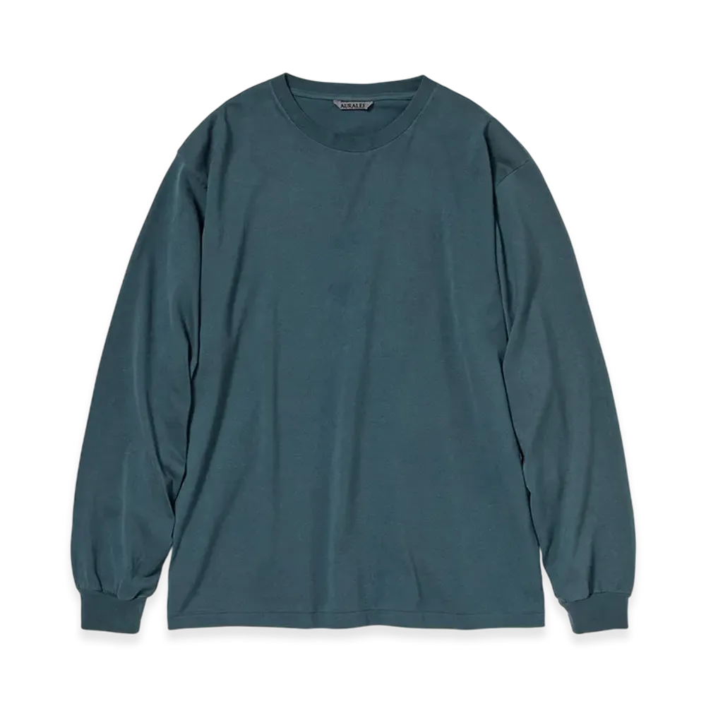 AURALEE Luster Plaiting L/S Tee "Deep Blue"