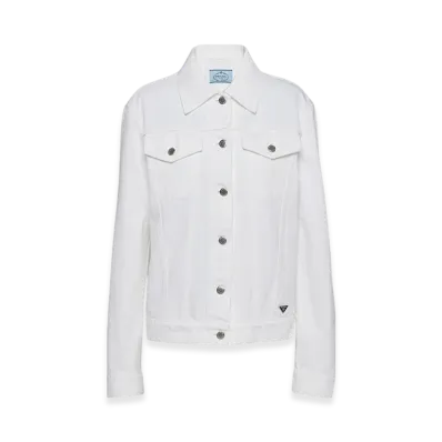 PRADA Women's Bull Denim Blouson Jacket "White"