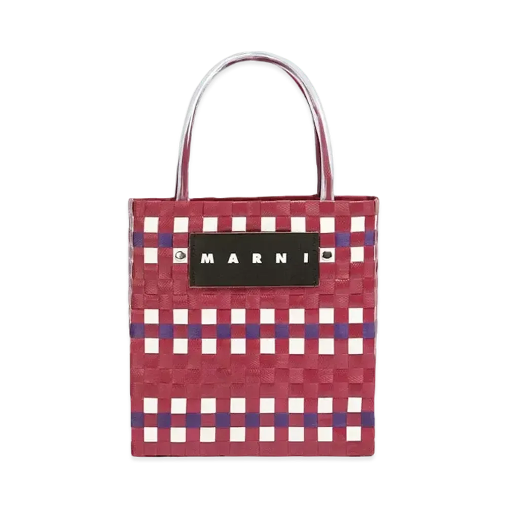 Marni Pink MARNI MARKET Shopping Bag "Black cherry"