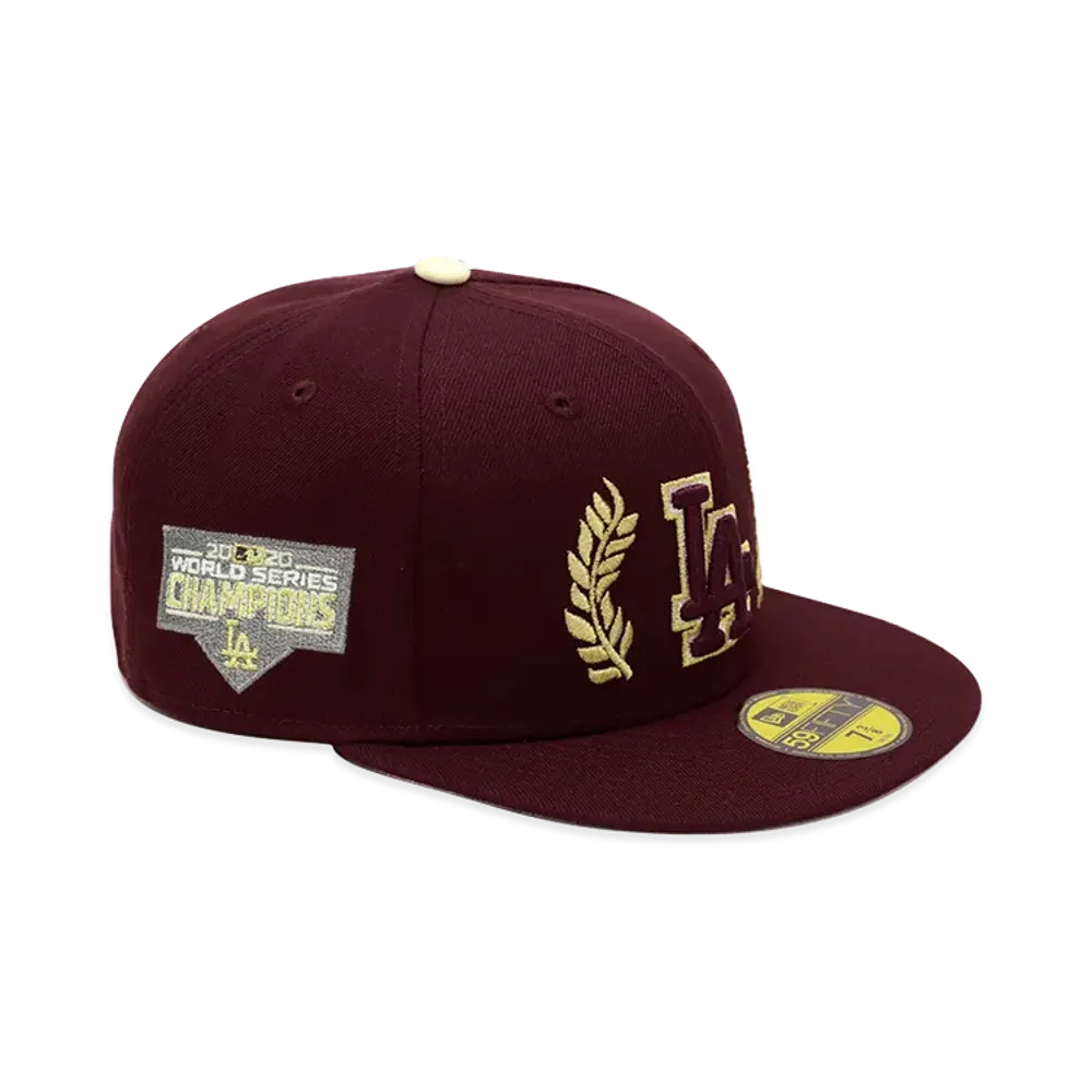 NEW ERA x THE CAP 59Fifty Laurel Wreath Los Angeles Dodgers "Maroon"