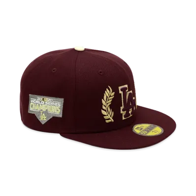 NEW ERA x THE CAP 59Fifty Laurel Wreath Los Angeles Dodgers "Maroon"