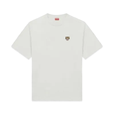 KENZO 'LUCKY TIGER CREST' Embroidered Classic T-shirt "Pale Grey"