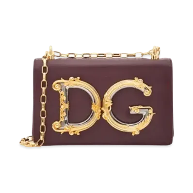 Dolce&Gabbana DG Girls Shoulder Bagnappa Leather "Bordeaux"