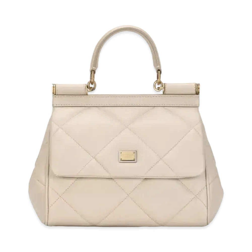Dolce&Gabbana Sicily Bag Small Matrasse Calfskin "Beige"