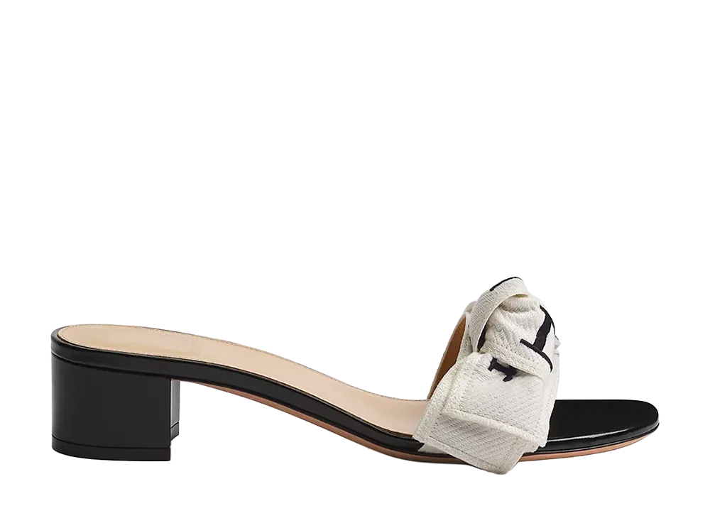 Dior Women's J'Adior Heeled Slide Embroidered Cotton "Black"