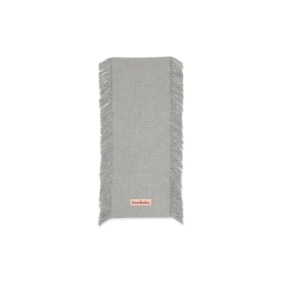 Acne Studios Fringed Wool Scarf "Light Grey Melange/White"