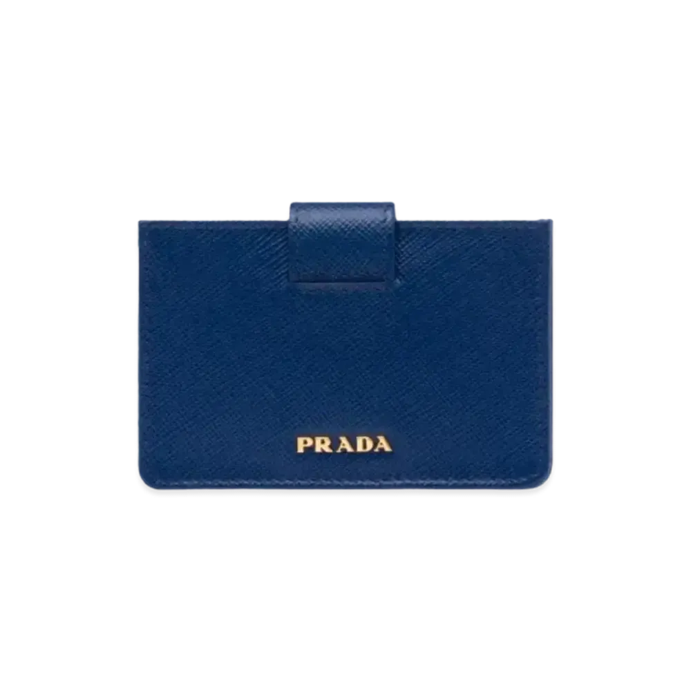 PRADA Saffiano Leather Card Holder "Bluette"