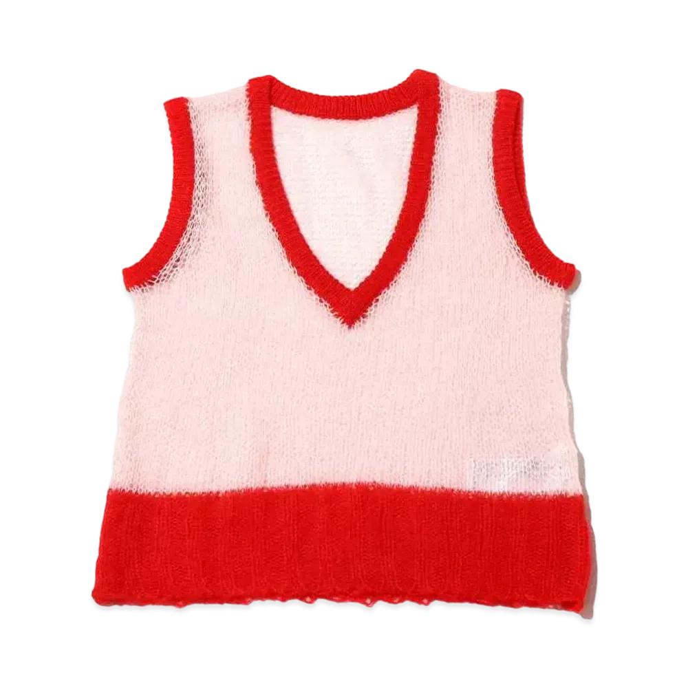 atmos pink Mohair Fuu Scatia Mini Vest "Pink"