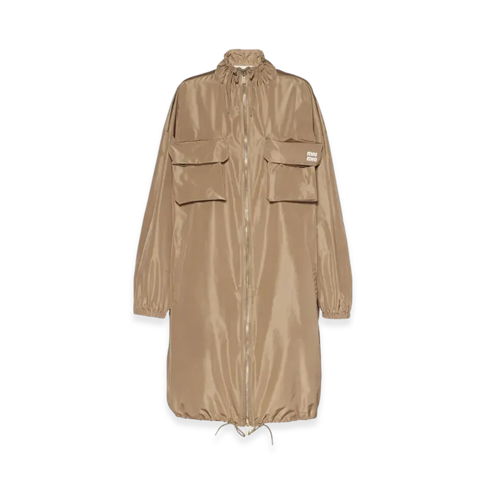 MIU MIU Women's Technical Fabric Parka "Clay Grey"